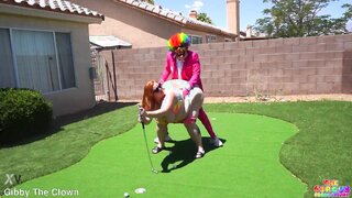 Enjoy this wild mini golf game with naked girls Julie & Ginger. These two naughty girls will shock you with their amazing big booty clowns.