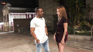 Interracial fun with a black cock and a redheaded babe