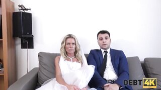 Homemade video of a bride having sex with another man while her husband watches