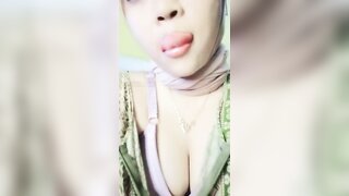 Indonesian girl with hijab gets double penetrated
