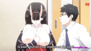 Hentai video of brunette teacher seducing and fucking students